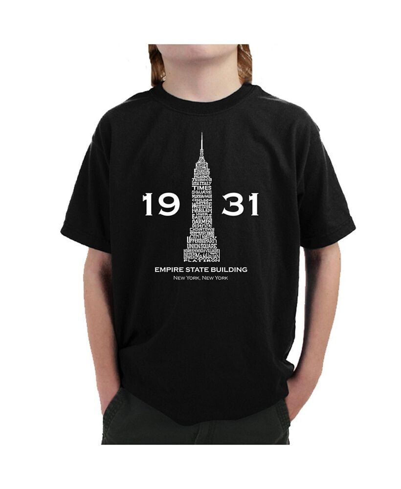 LA Pop Art big Boy's Word Art T-shirt - Empire State Building