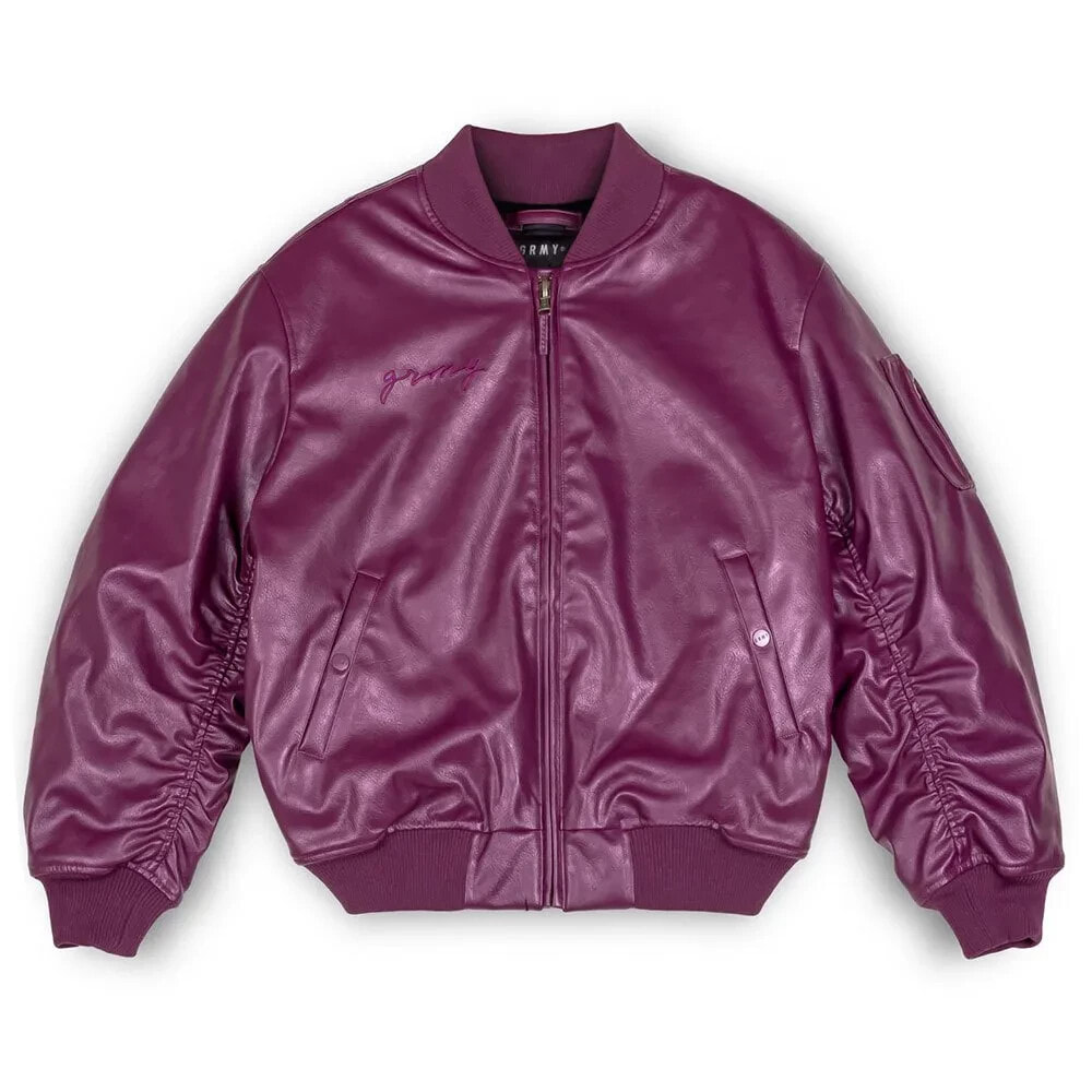 GRIMEY Iam Pu Leather Bomber Jacket