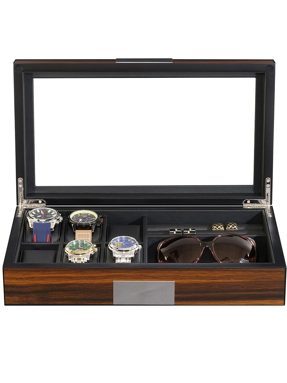 Rothenschild watches & jewelry box RS-2378-EB for 6 watches + 2 compartments