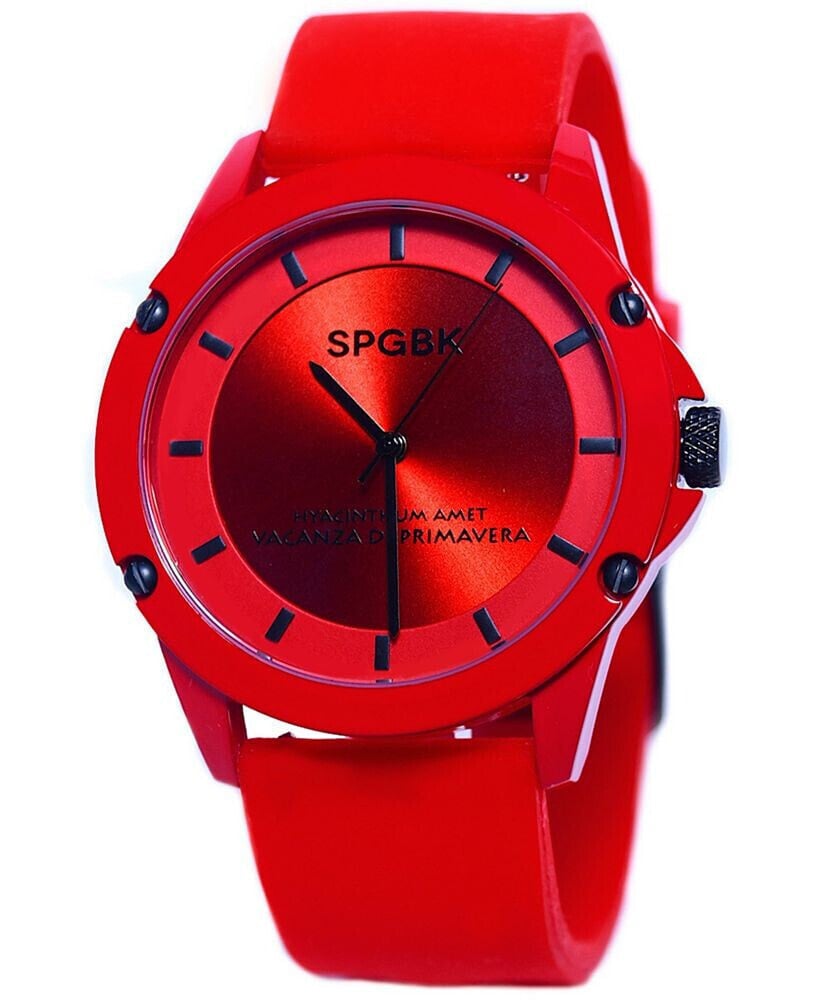 SPGBK Watches unisex Foxfire Red Silicone Band Watch 44mm