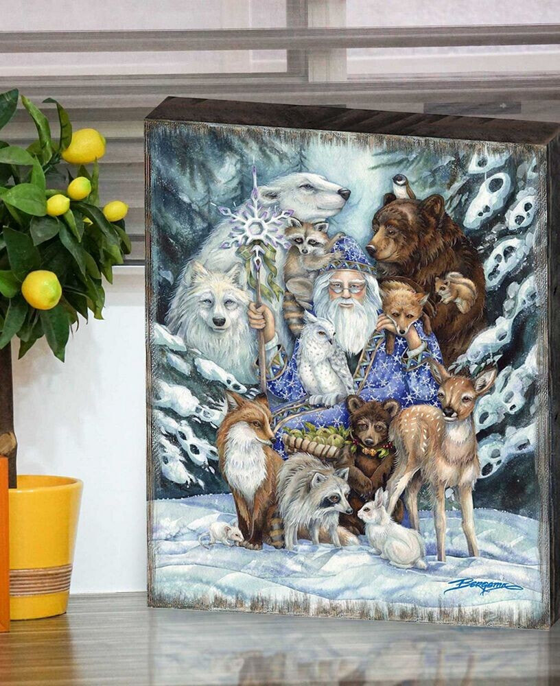 Designocracy gather In Peace Father Winter Animals Holiday Wall Art