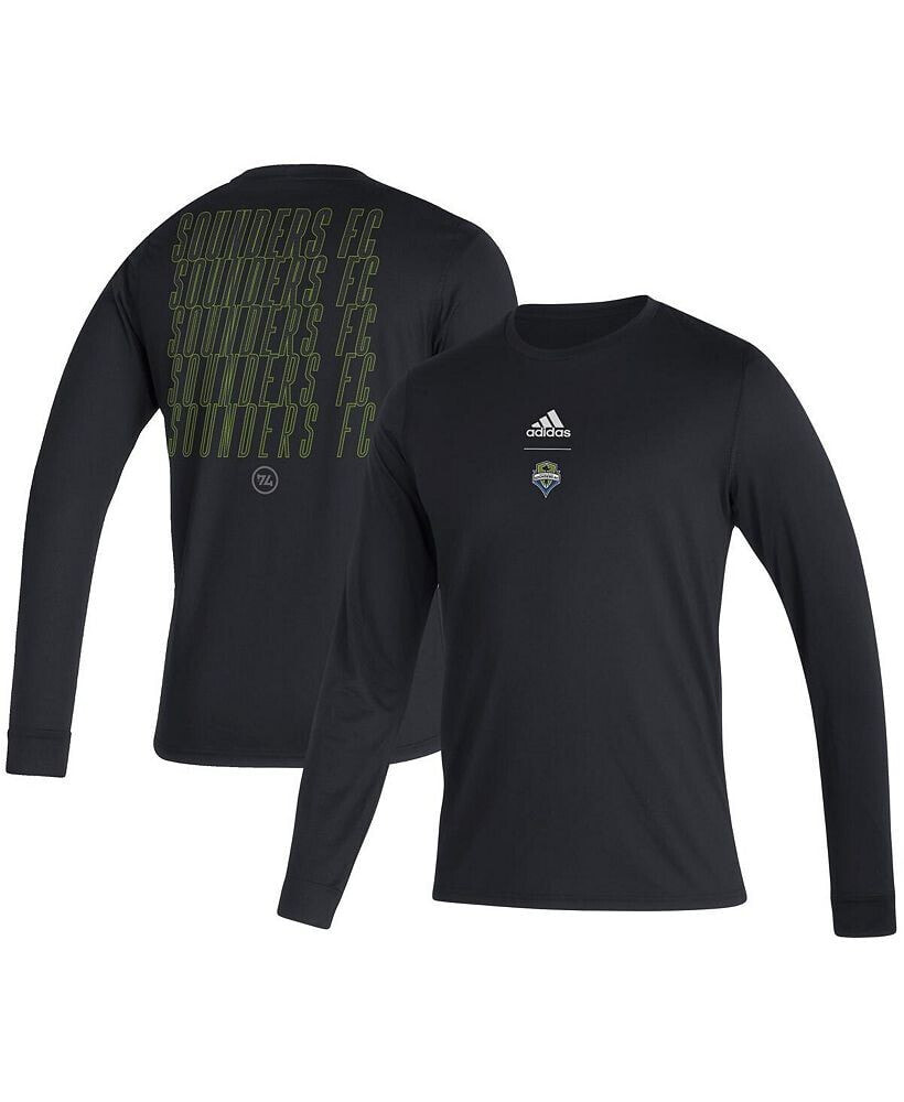adidas men's Black Seattle Sounders FC Club Long Sleeve T-shirt