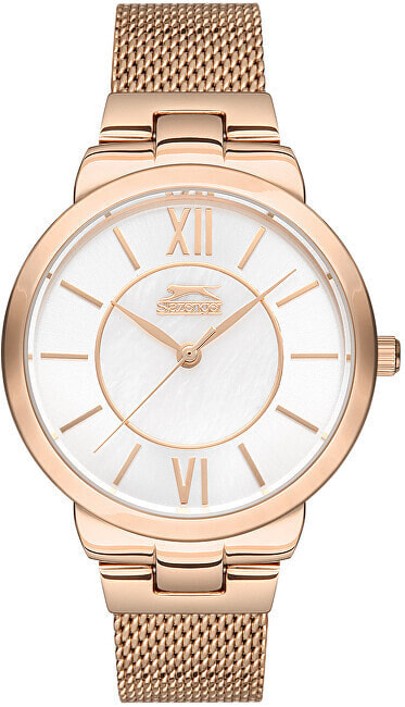 Женские наручные часы круглые с браслетом цвет золото Slazenger SL.09.6171.3.05