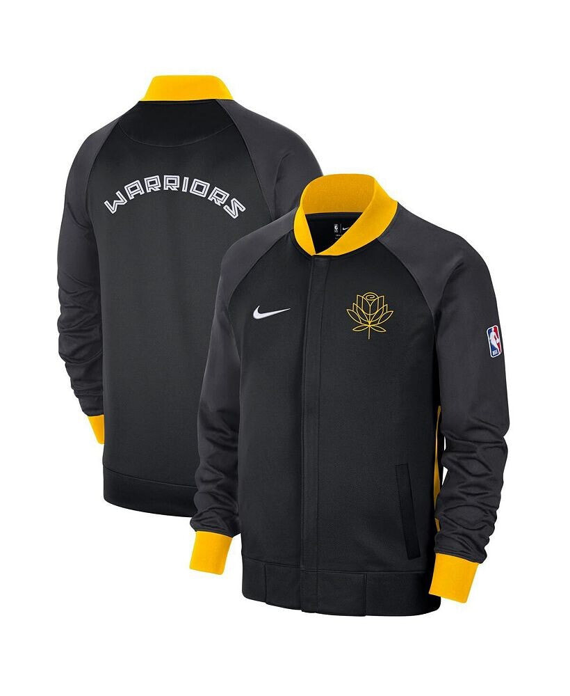 Nike men's Black, Yellow Golden State Warriors 2022, 23 City Edition Showtime Thermaflex Full-Zip Jacket