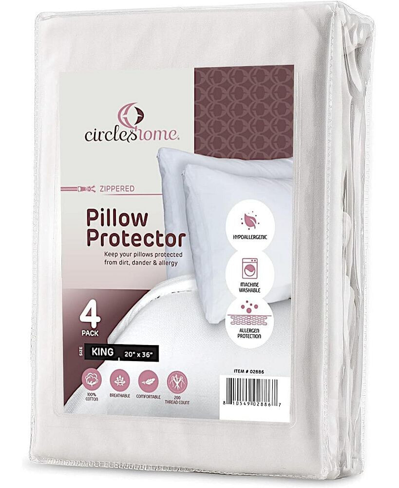 Mastertex Pillow Protectors, King - 4 Pieces