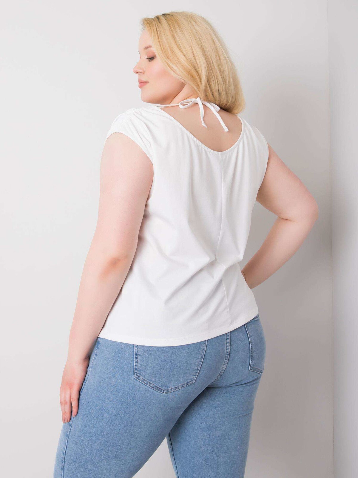 Женская блузка свободного кроя с коротким рукавом белая Factory Price