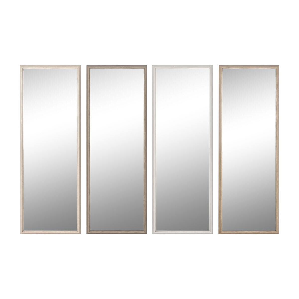 Настенное зеркало Home ESPRIT Белый Коричневый Бежевый Серый Стеклянный полистирол 33 x 3 x 95,5 cm (4 штук)