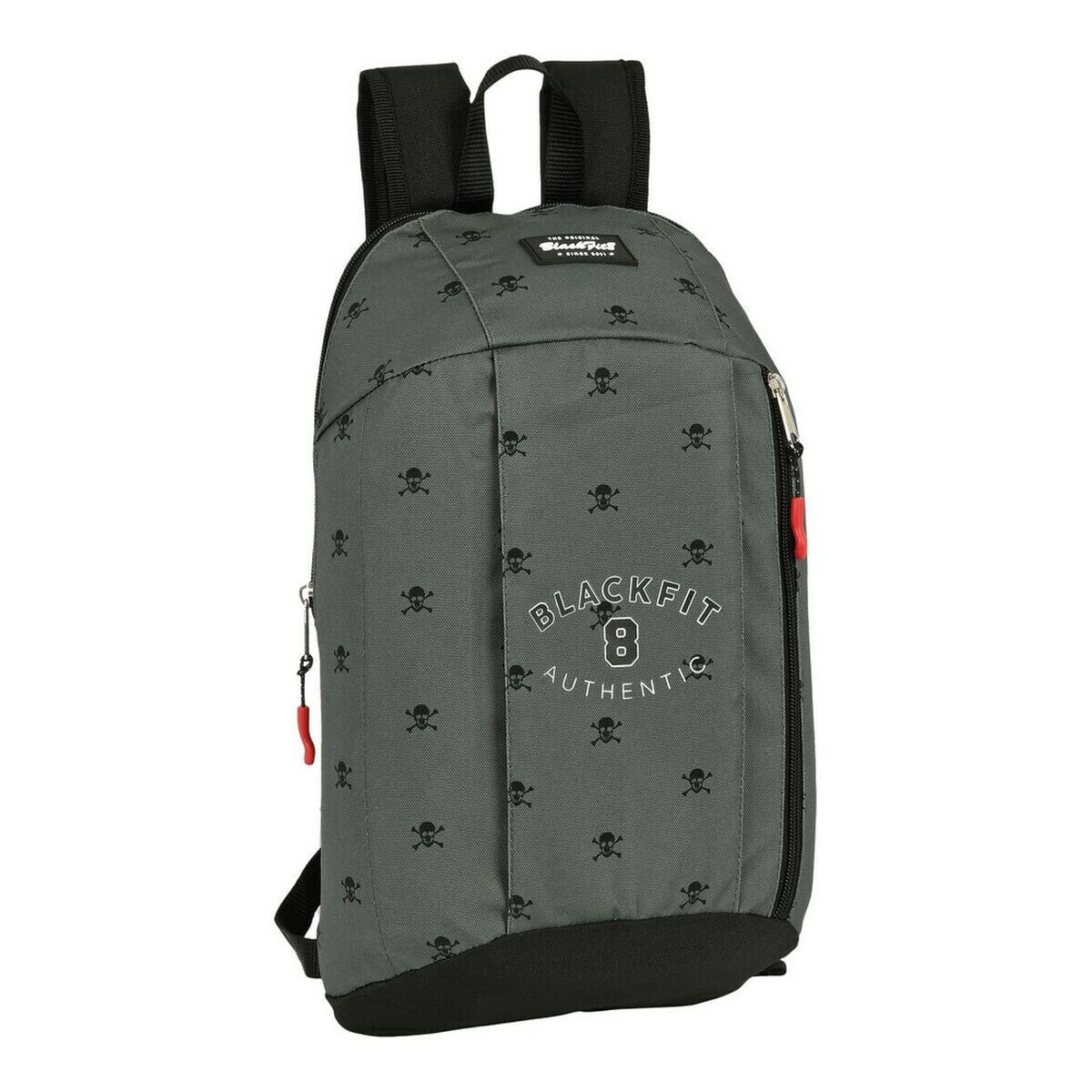 Casual Backpack BlackFit8 Skull Black Grey (22 x 39 x 10 cm)