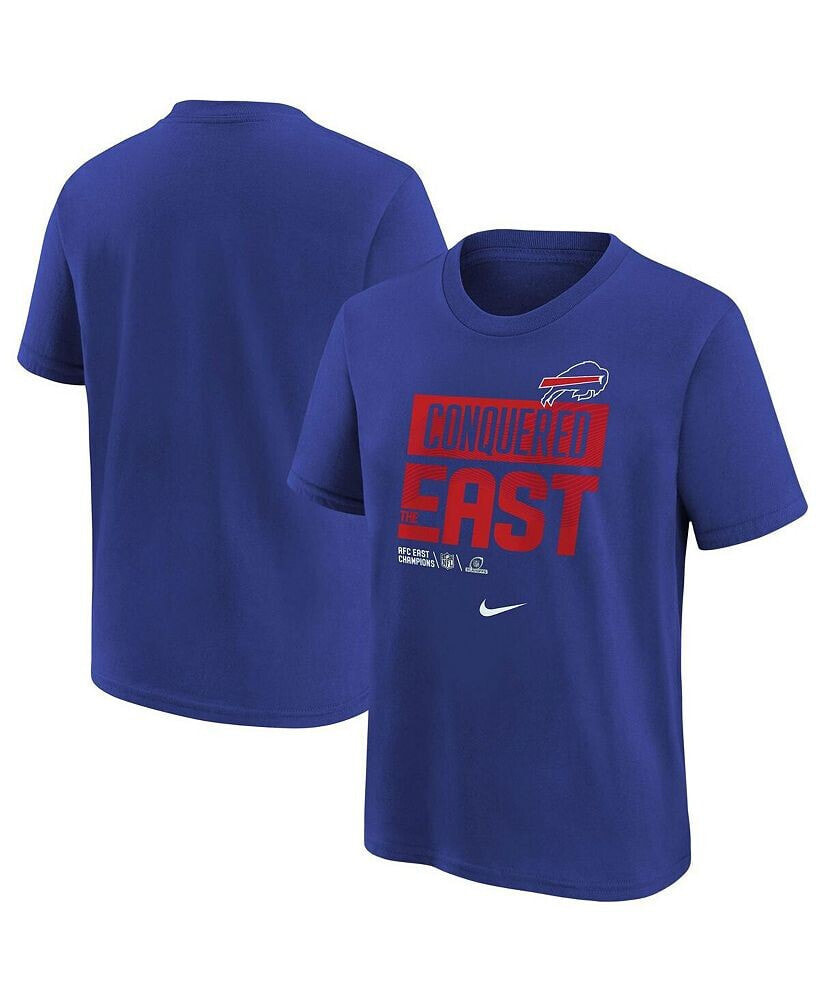 Nike youth Boys Royal Buffalo Bills 2022 AFC East Division Champions Locker Room Trophy Collection T-shirt
