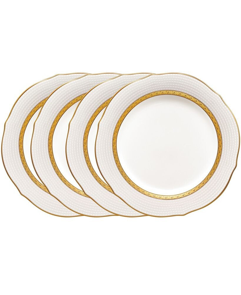 Noritake charlotta Gold Set of 4 Scalloped Accent Plates, Service For 4