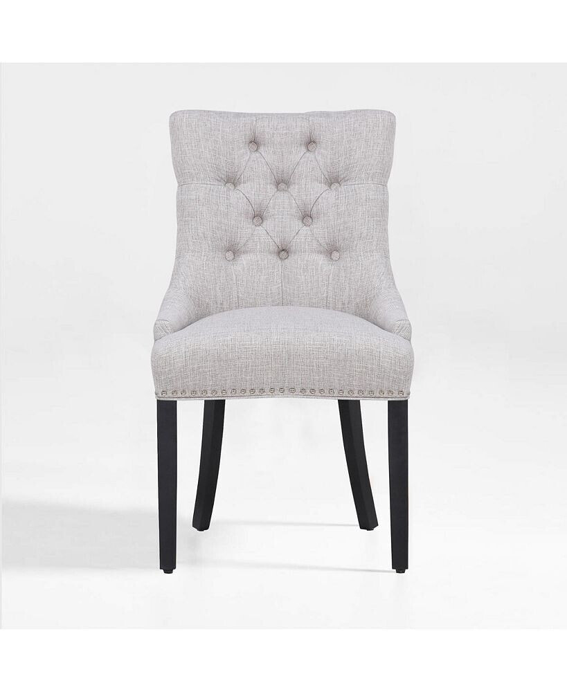 WestinTrends upholstered Wingback Button Tufted Dining Chair