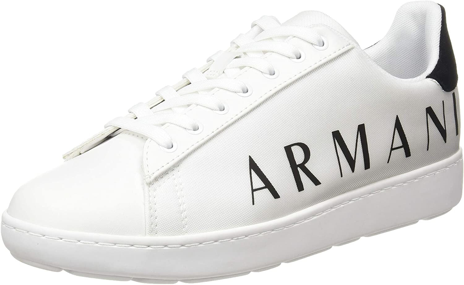 Мужские кроссовки повседневные белые кожаные низкие демисезонные Armani Exchange Mens Copenhagen Logo Low Top Trainers
