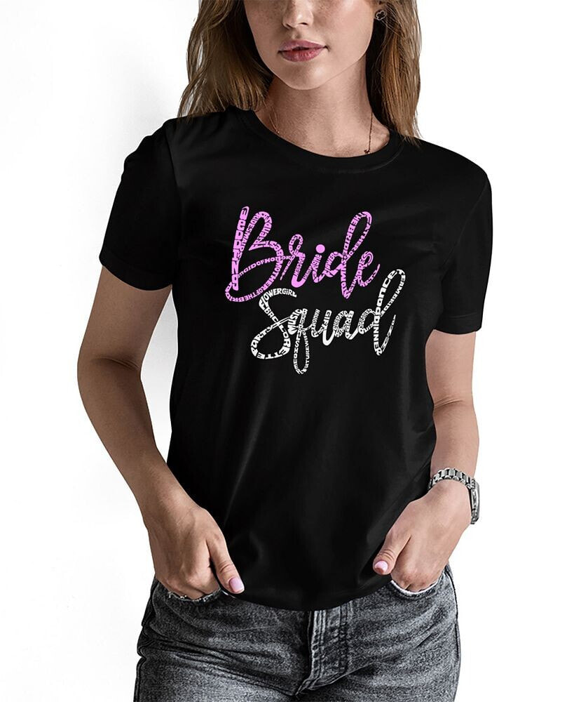 LA Pop Art women's Bride Squad Word Art Short Sleeve T-shirt