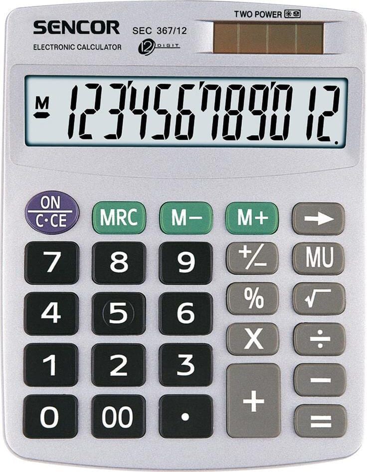 Sencor SEC 367/12 калькулятор Карман Базовый Серый