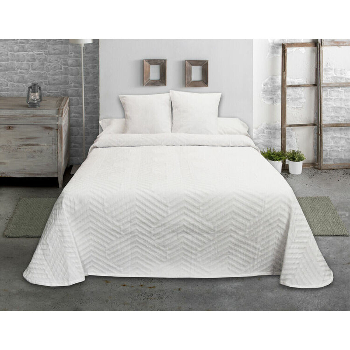 Bedspread (quilt) Hosteline ESPIGA White Double (1 Piece)