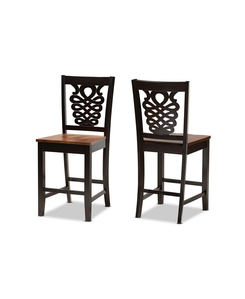 Baxton Studio gervais Modern and Contemporary Transitional Wood Counter Stool Set, 2 Piece
