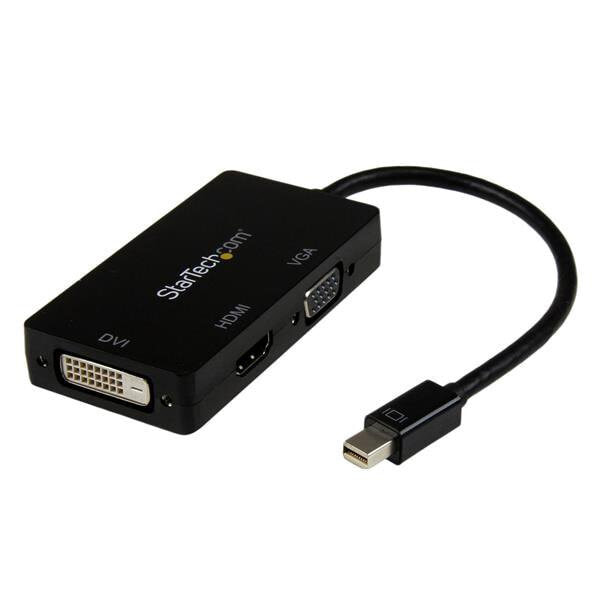 StarTech.com MDP2VGDVHD видео кабель адаптер 0,15 m Mini DisplayPort DVI-D + VGA (D-Sub) + HDMI Черный