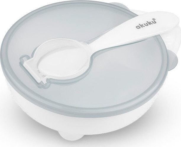 Akuku AKUKU White bowl with a spoon and a lid