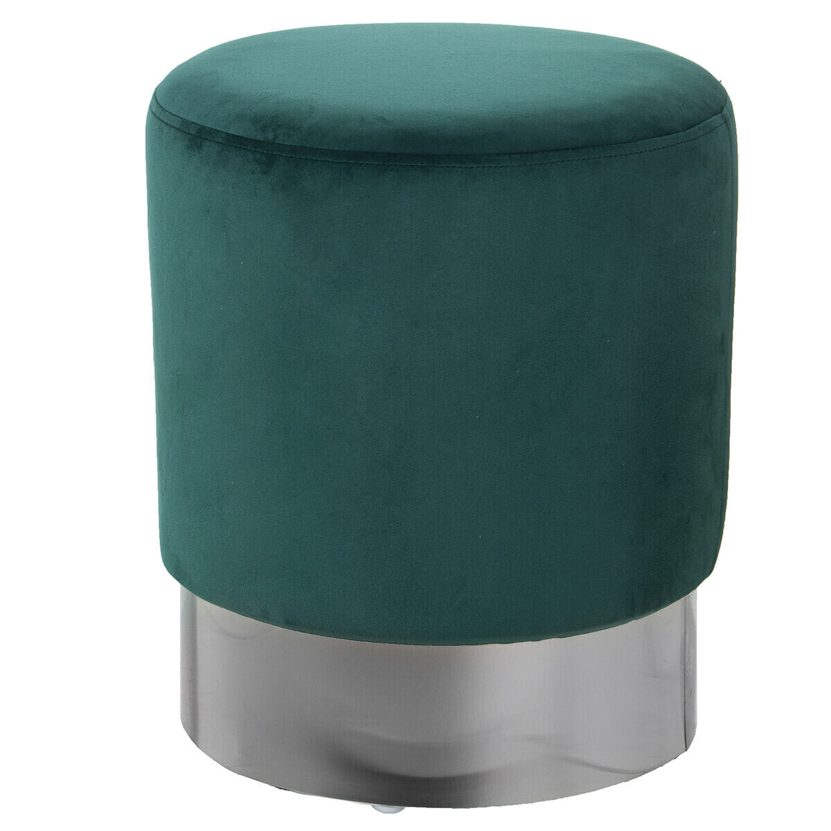 Pouffe Alexandra House Living Green Silver Velvet Wood 10 x 42 x 35 cm