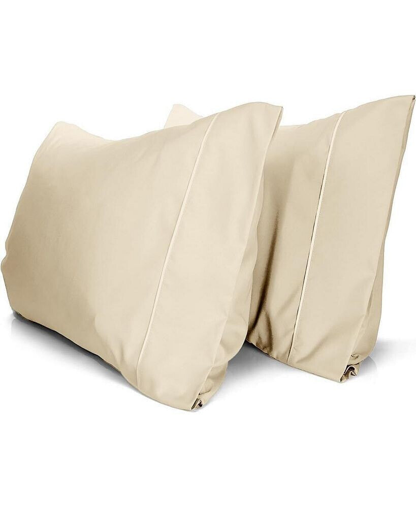 LuxClub 2PC Queen Rayon From Bamboo Solid Performance Pillowcase Set - Luxclub