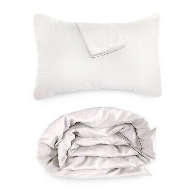 Full/Queen Viscose from Bamboo Luxury Duvet Cover Set with Shams White -