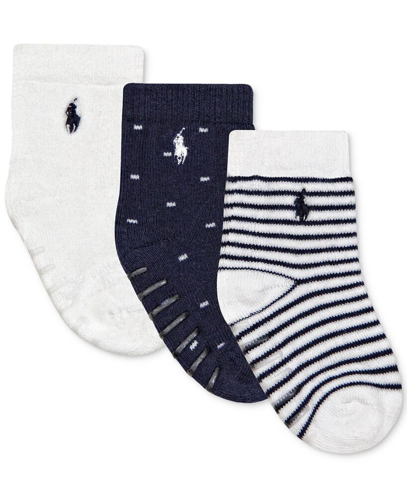 Polo Ralph Lauren ralph Lauren Baby Boys Logo Cushioned Crew Socks, Pack of 3