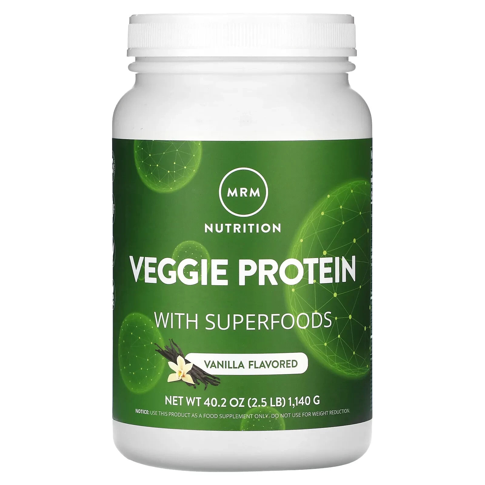MRM Nutrition, растительный протеин с суперфудами, со вкусом ванили, 570 г (1,26 фунта)