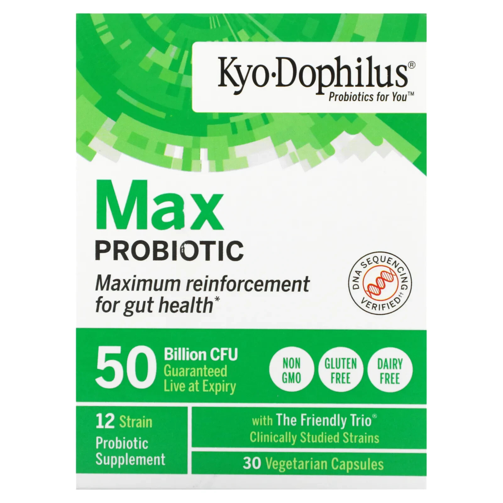 Киолик, Kyo-Dophilus, пробиотик максимального действия, 50 млрд КОЕ, 30 вегетарианских капсул
