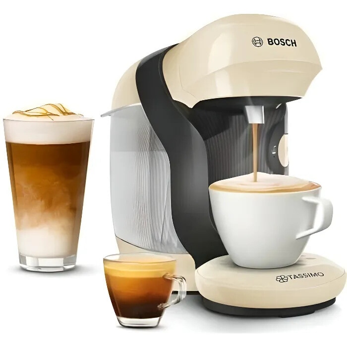 Кофеварка или кофемашина Kompakte Multi-Drink-Kaffeemaschine Tassimo Style - BOSCH TAS1107 - Vanilla Color - 40 Getrnke - 0,7l - 1400W