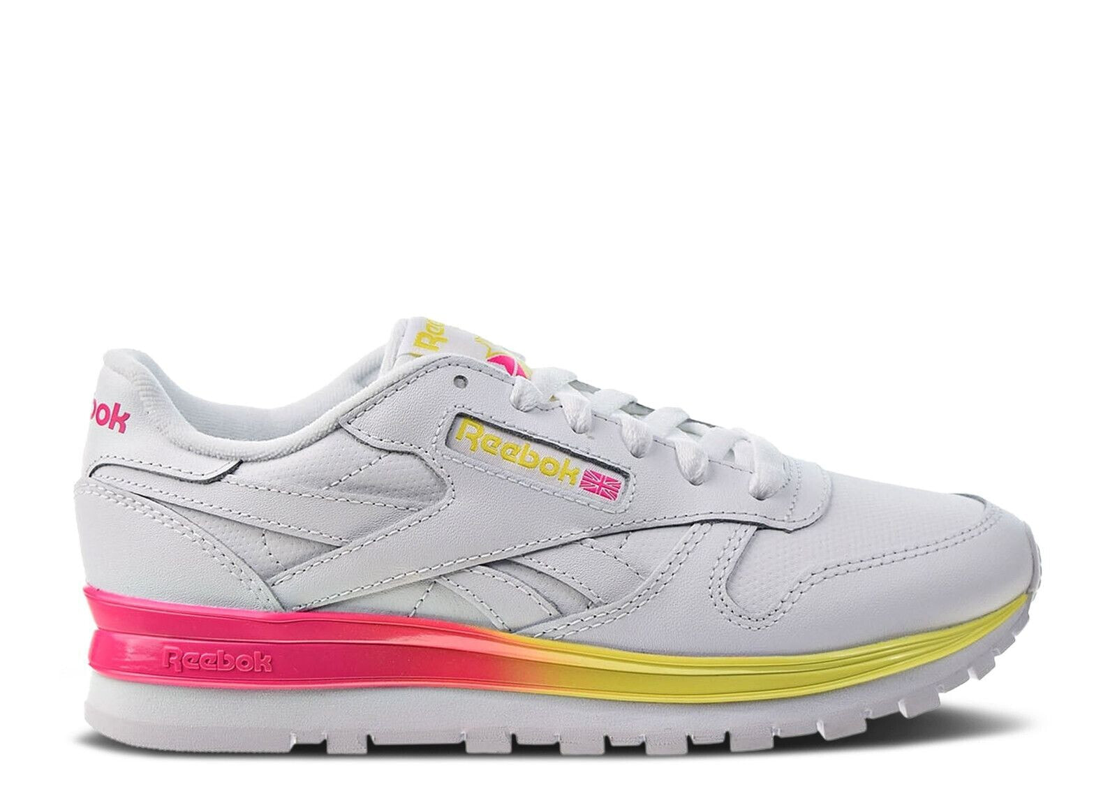 Wmns Classic Leather MU 'White Proud Pink Bright Yellow'