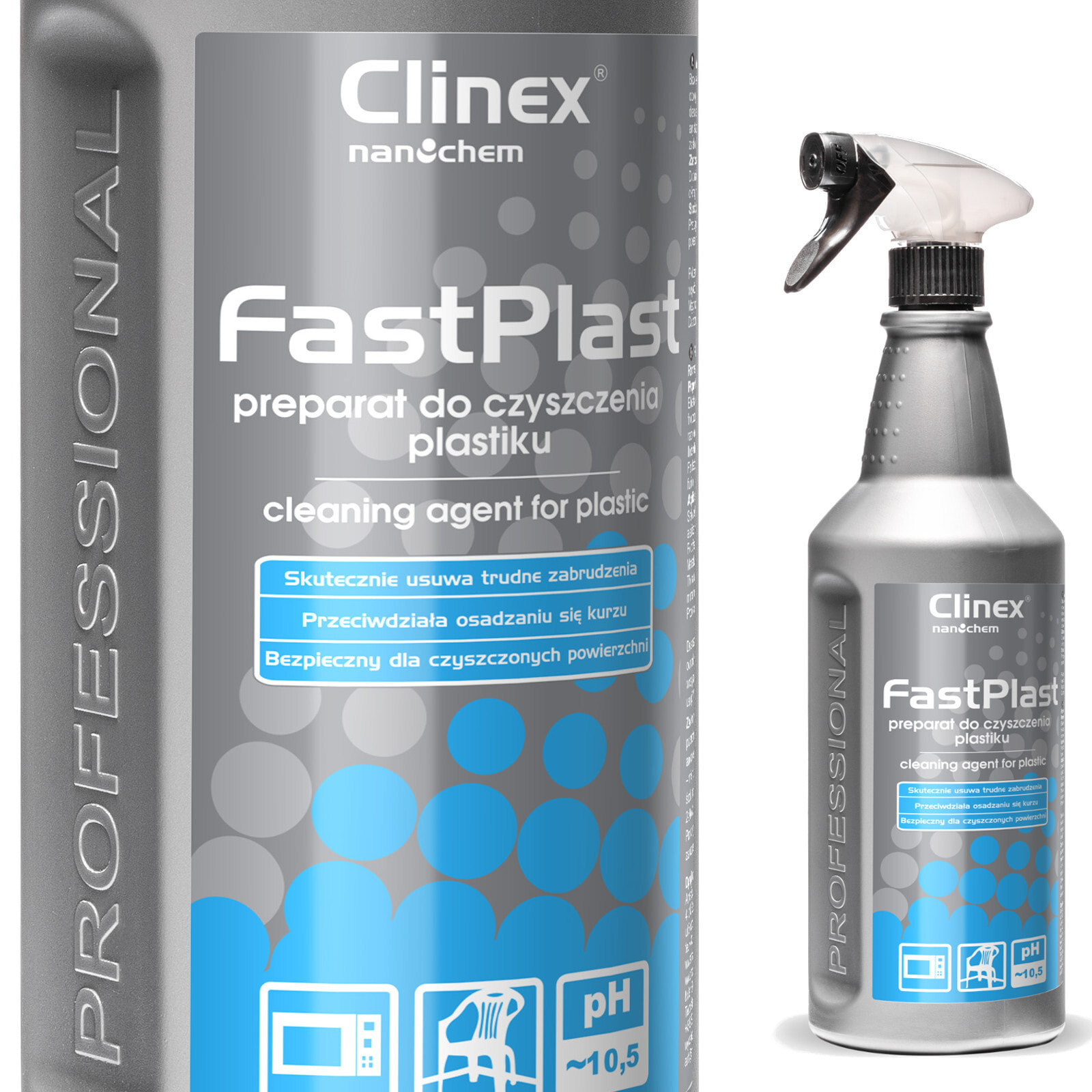 Antistatic CLINEX FastPlast 1L preparation for cleaning plastic, RTV, household appliances, furniture