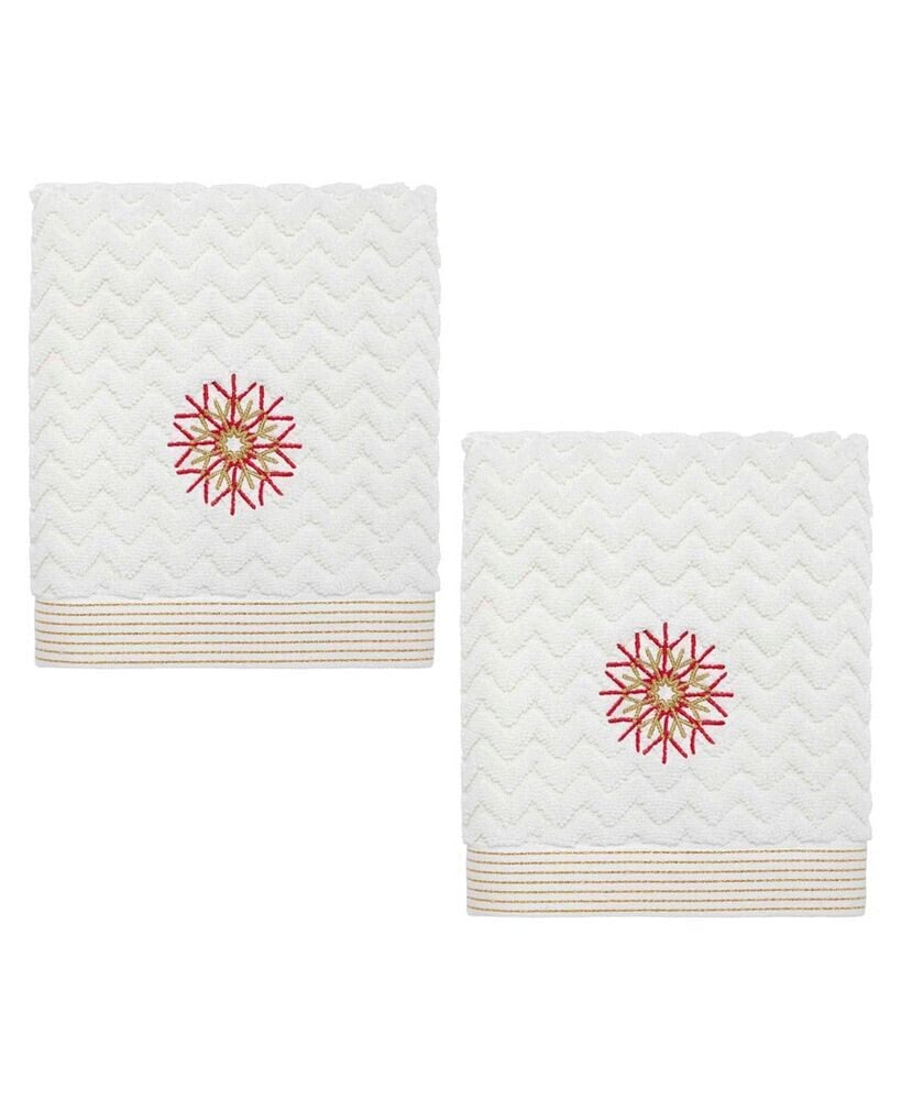 Nicole Miller luxe Flake 2-Pack Cotton Hand Towel Set, 28