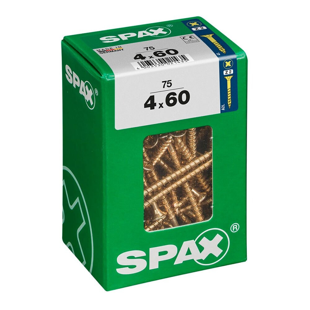 SPAX Yellox 4.0x60 mm Flat Head Wood Screw 75 Units