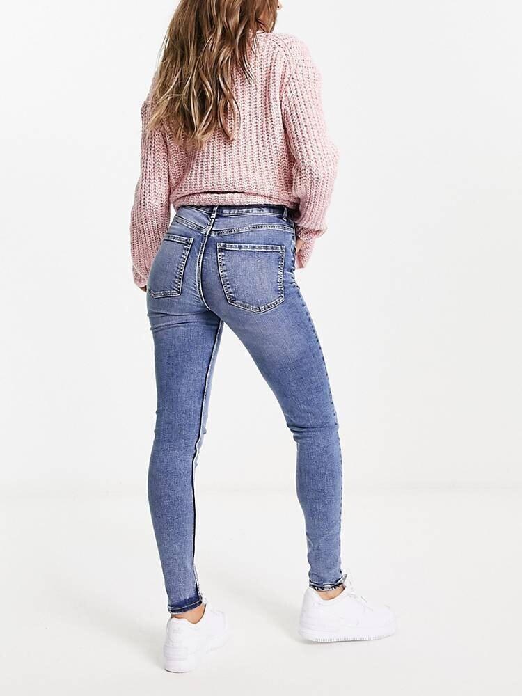 Pimkie Tall – Skinny-Jeans in Blau mit hohem Bund