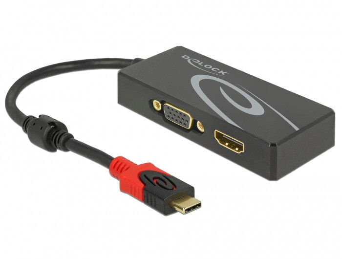 DeLOCK 87730 видео кабель адаптер 0,2 m USB Type-C HDMI + VGA (D-Sub) Черный