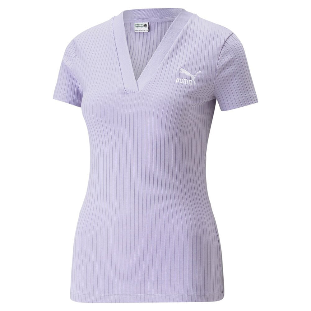 PUMA SELECT Classics Ribbed V-Neck Short Sleeve T-Shirt