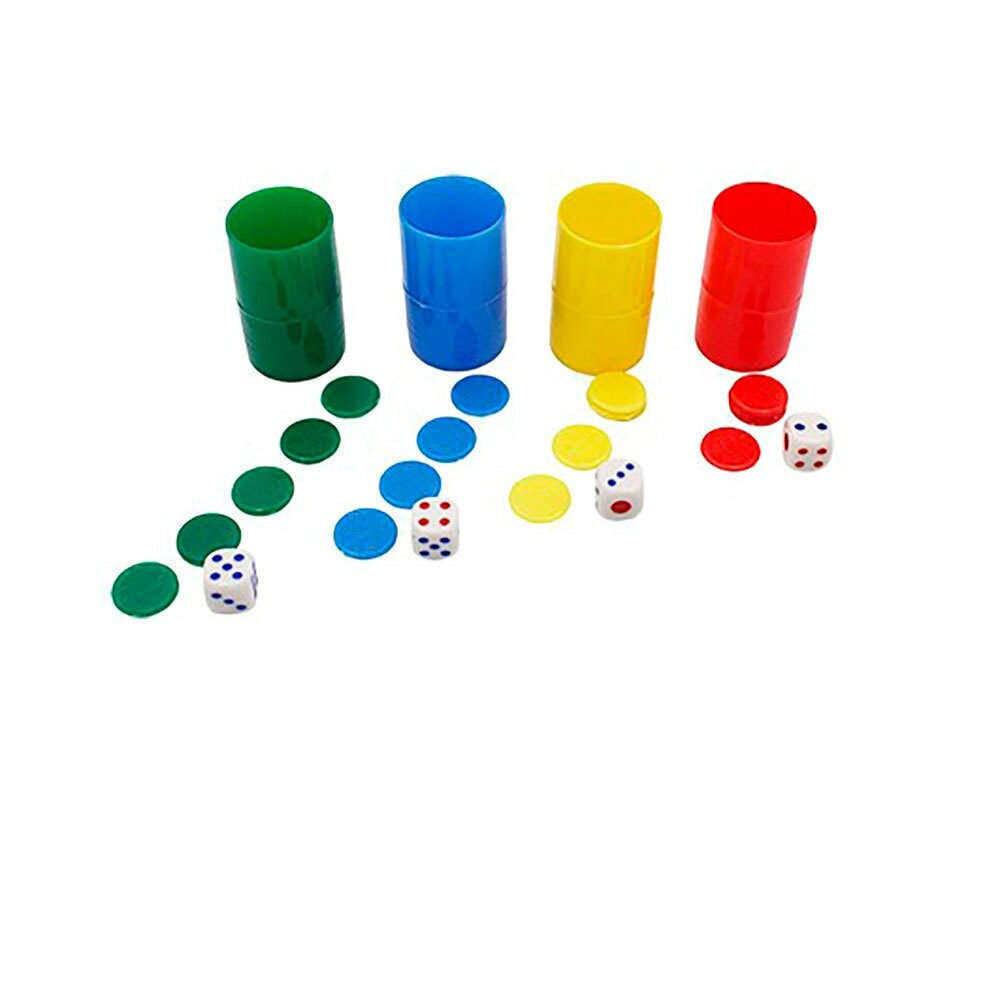 SOFTEE Ludo Pieces With Dice And Cup Board Game