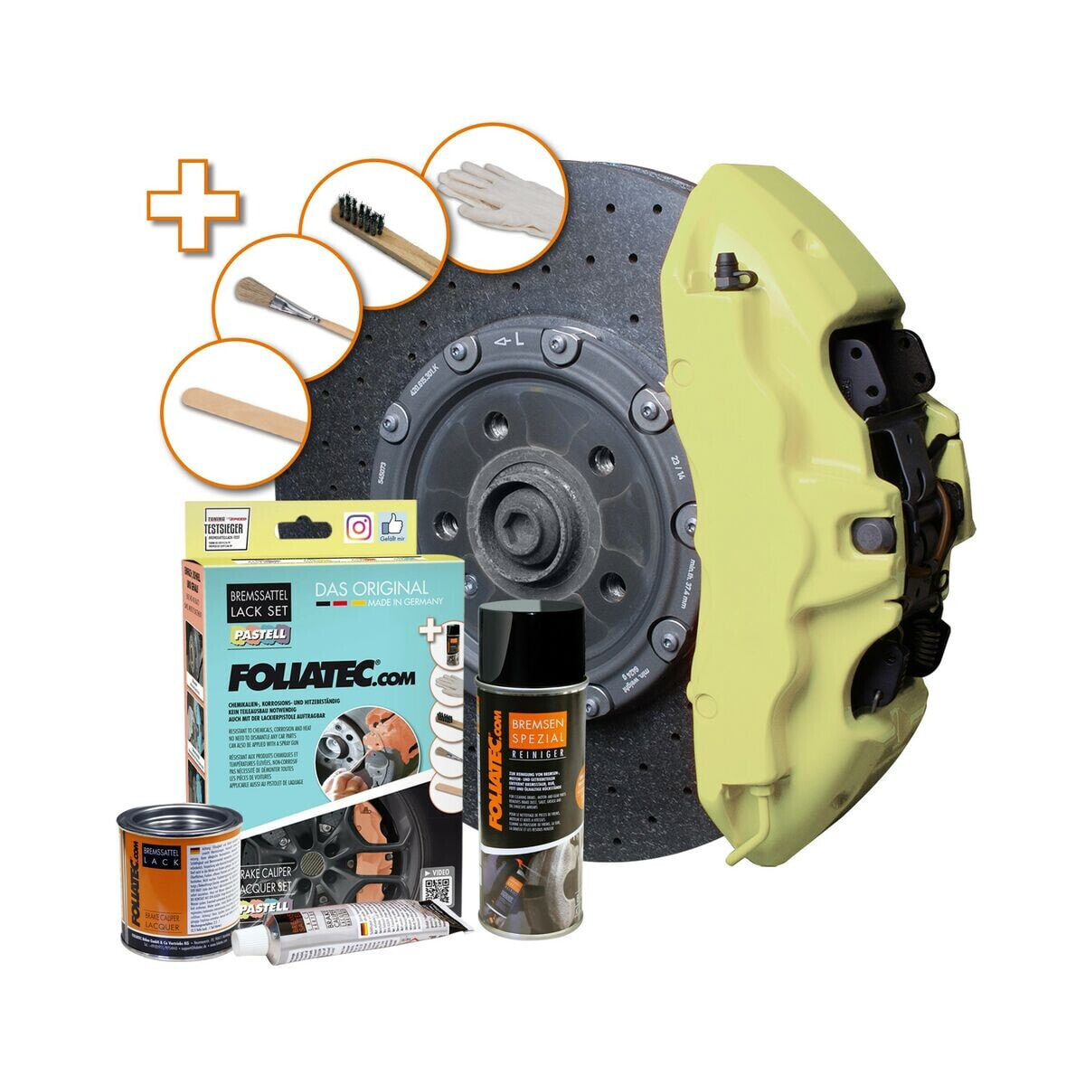 Painting set Foliatec FO2221 Brake Calipers Vanilla Yellow