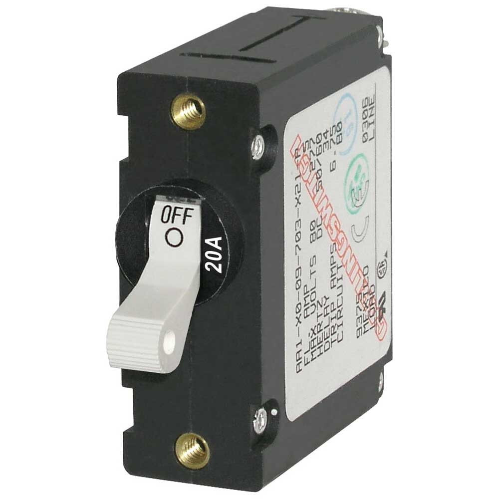 BLUE SEA SYSTEMS AC/DC Single Pole Magnetic World Circuit Breaker 20A Switch