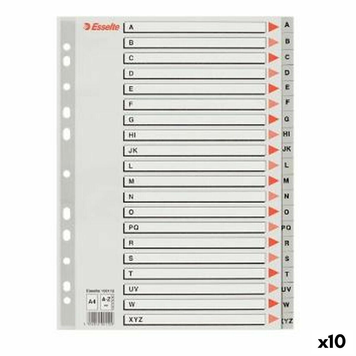 Seperators Esselte A-Z Alphabet Grey A4 (10 Units)
