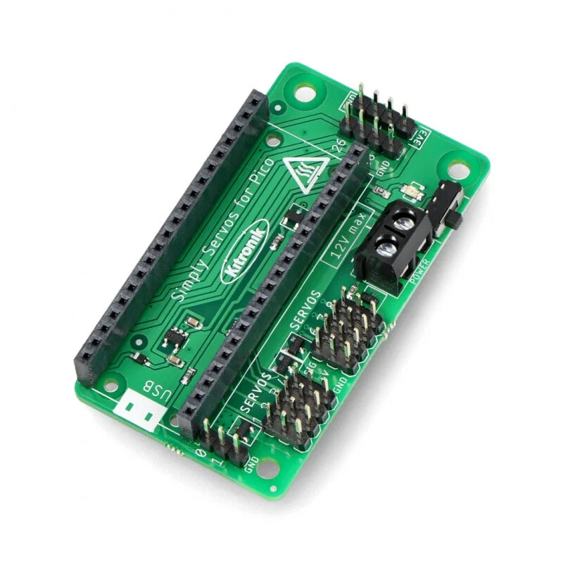 Simply Servos Board - servo controller - 8 channels - for Raspberry Pi Pico - Kitronik 5339