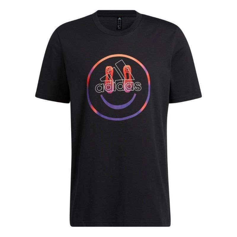 Мужская футболка спортивная черная с логотипом  adidas You Feel Me Tee M H19268