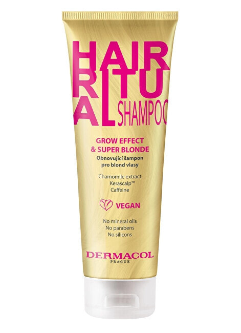 Dermacol Hair Ritual Renewing Shampoo Восстанавливающий и стимулирующий рост шампунь для светлых волос Без силиконов, минеральных масел и парабенов 250 мл