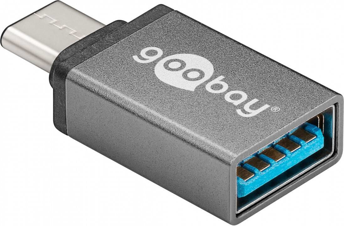 Goobay 56621 кабельный разъем/переходник USB-C USB 3.0 female (Type A) Серый