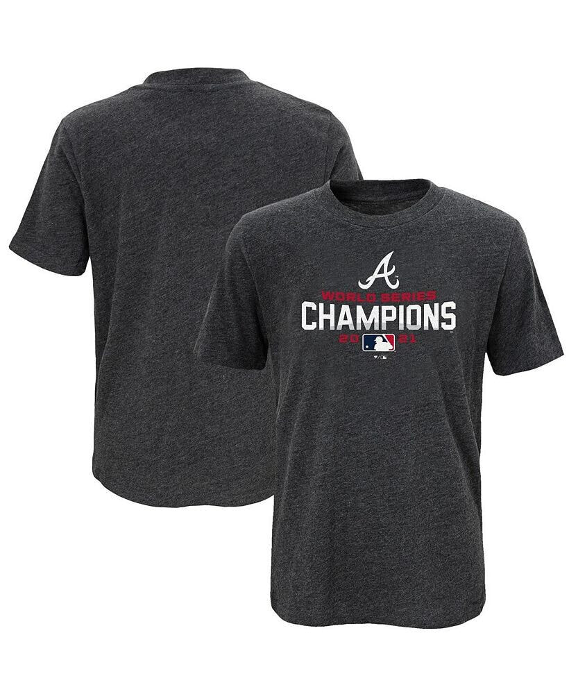 Fanatics big Boys Charcoal Atlanta Braves 2021 World Series Champions T-shirt