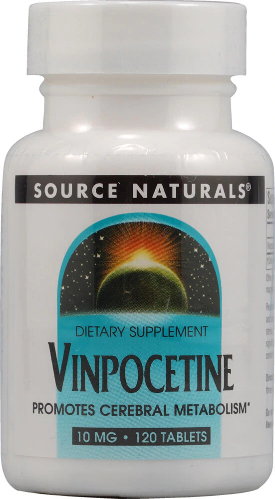 Витамины или БАД для улучшения памяти и работы мозга Source Naturals Vinpocetine -- 10 mg - 120 Tablets