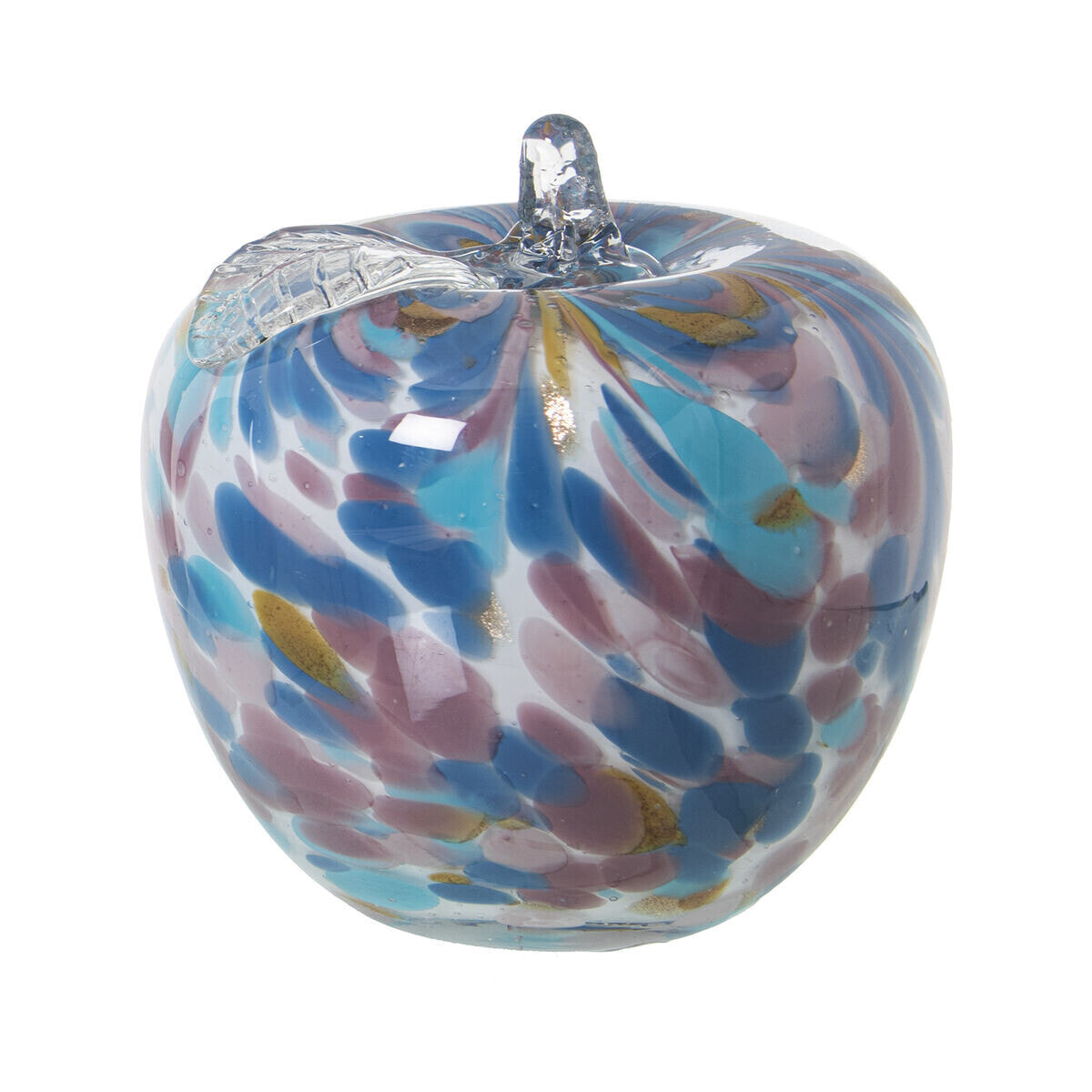 Decorative Figure Alexandra House Living Blue Crystal Apple 13 x 13 cm