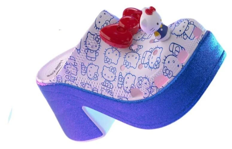 Crocs Siren Clog Hello Kitty 50th Anniversary Blue Glitter Women's