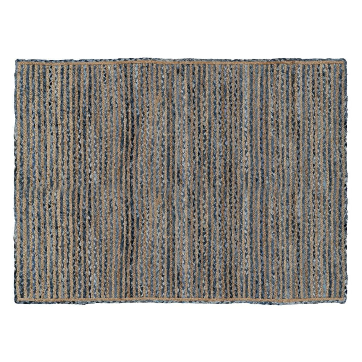 Carpet 290 x 200 cm Natural Blue Cotton Jute