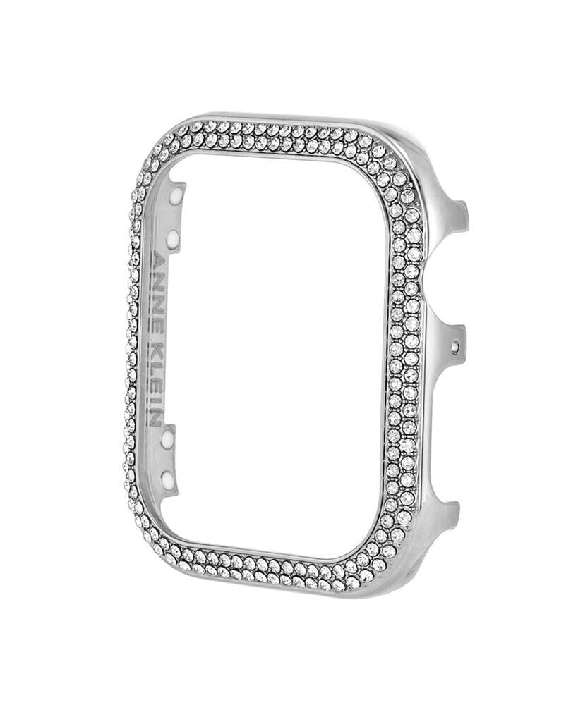 Anne Klein women's Silver-Tone Alloy Bumper with Clear Crystals Compatible with Apple Watch 41mm